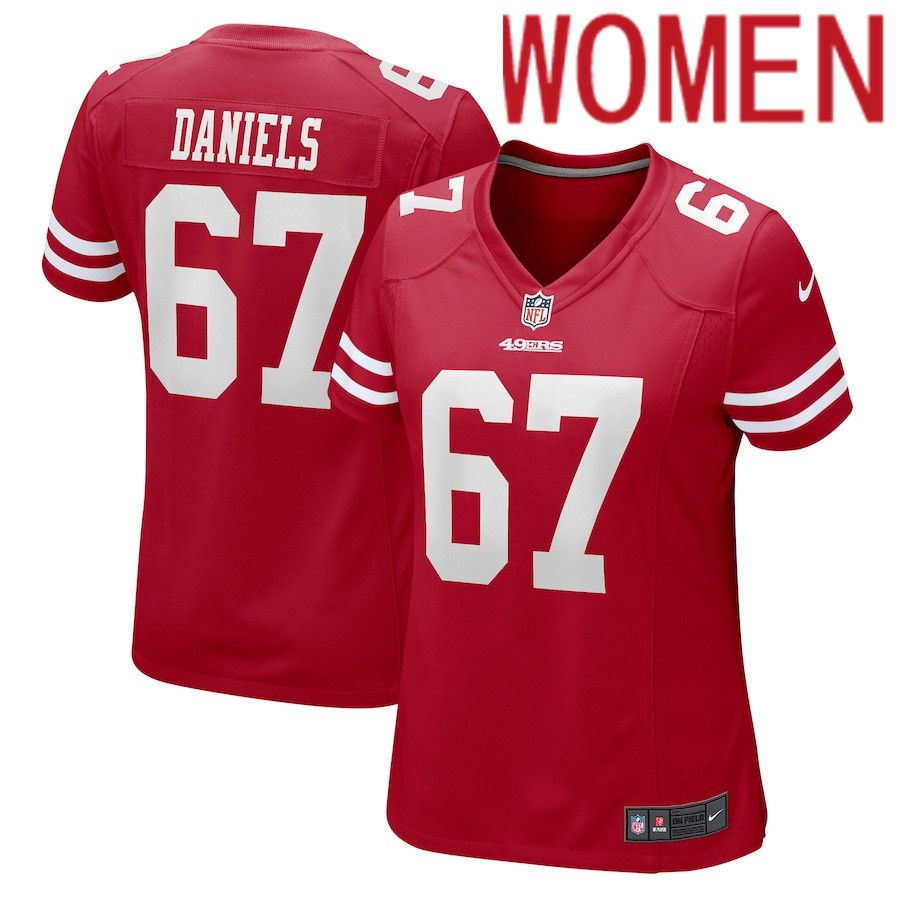 Women San Francisco 49ers #67 Darrion Daniels Nike Scarlet Player Game NFL Jersey->women nfl jersey->Women Jersey